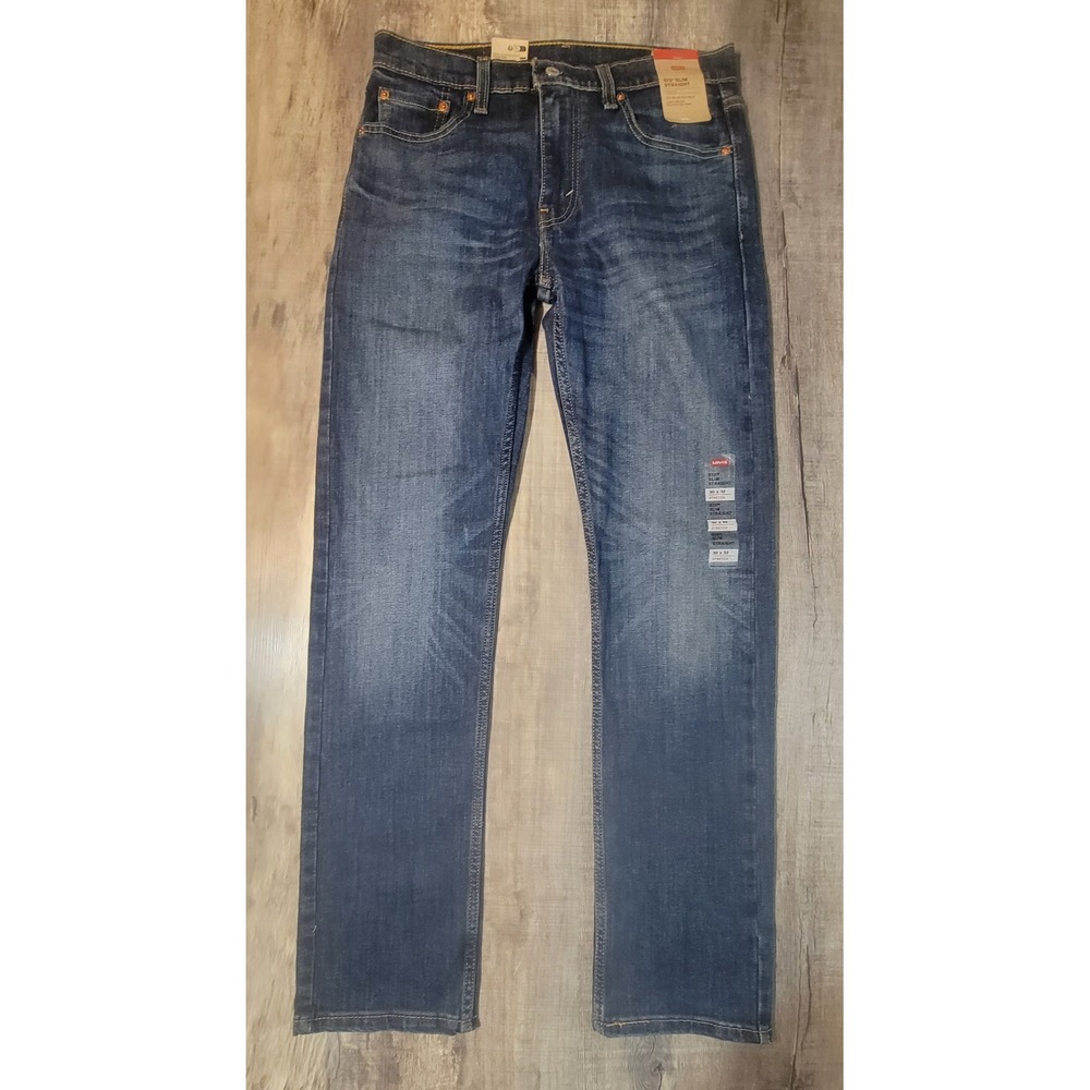 Levis 513 Slim Straight Jeans Mens 30x32 Dark Wash Stretch Denim 08513-0934 NEW